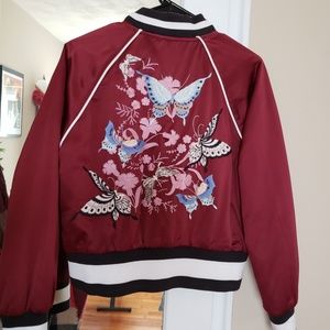 Aritzia Wilfred Free Embroidered Bomber Jacket